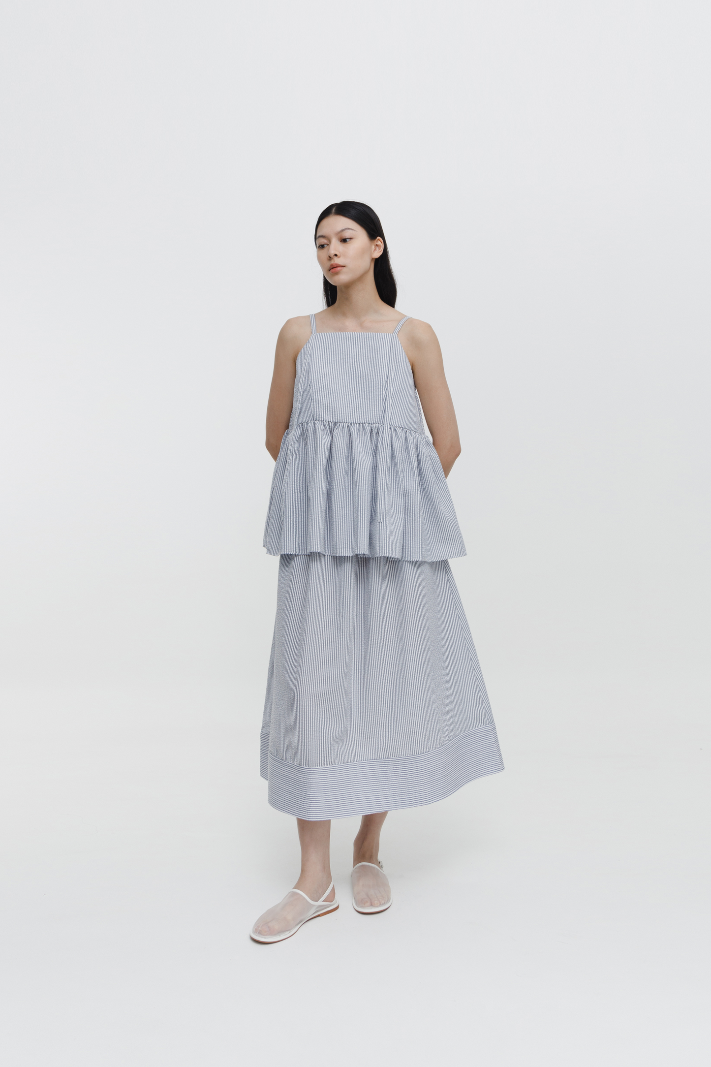 Celine Top - Grey Stripes