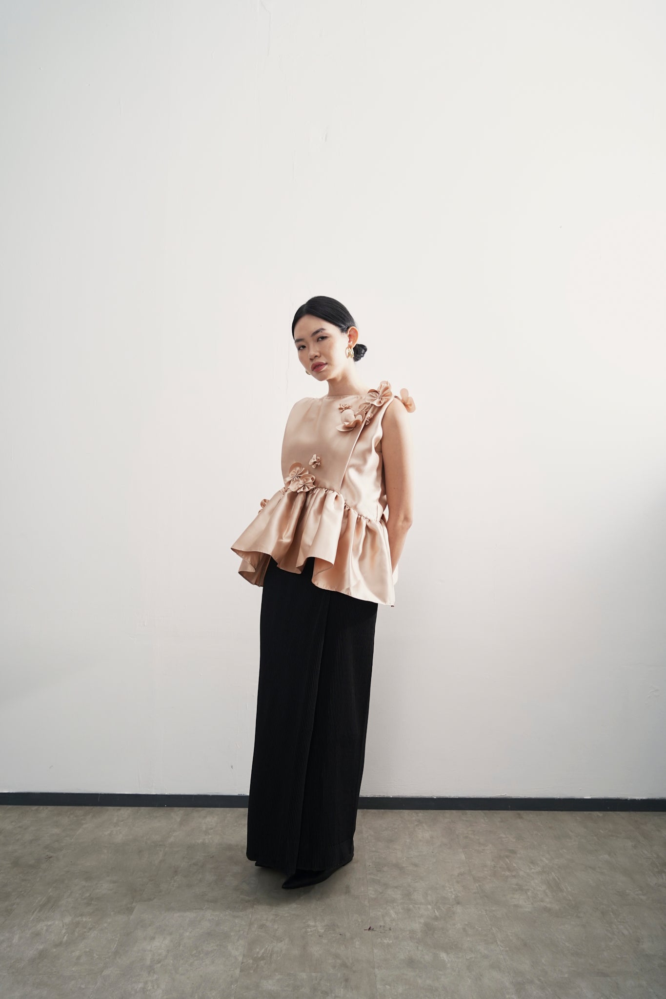Adena Top - Embellished Champagne