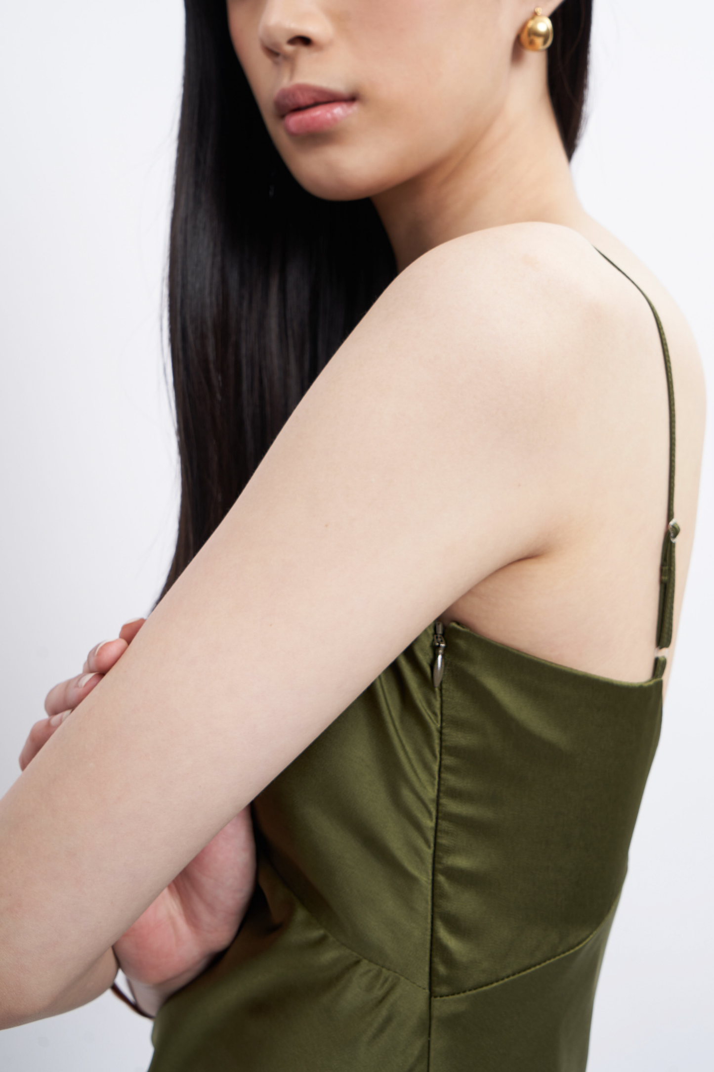 DEFECT SALE Clea Dress - Moss Green