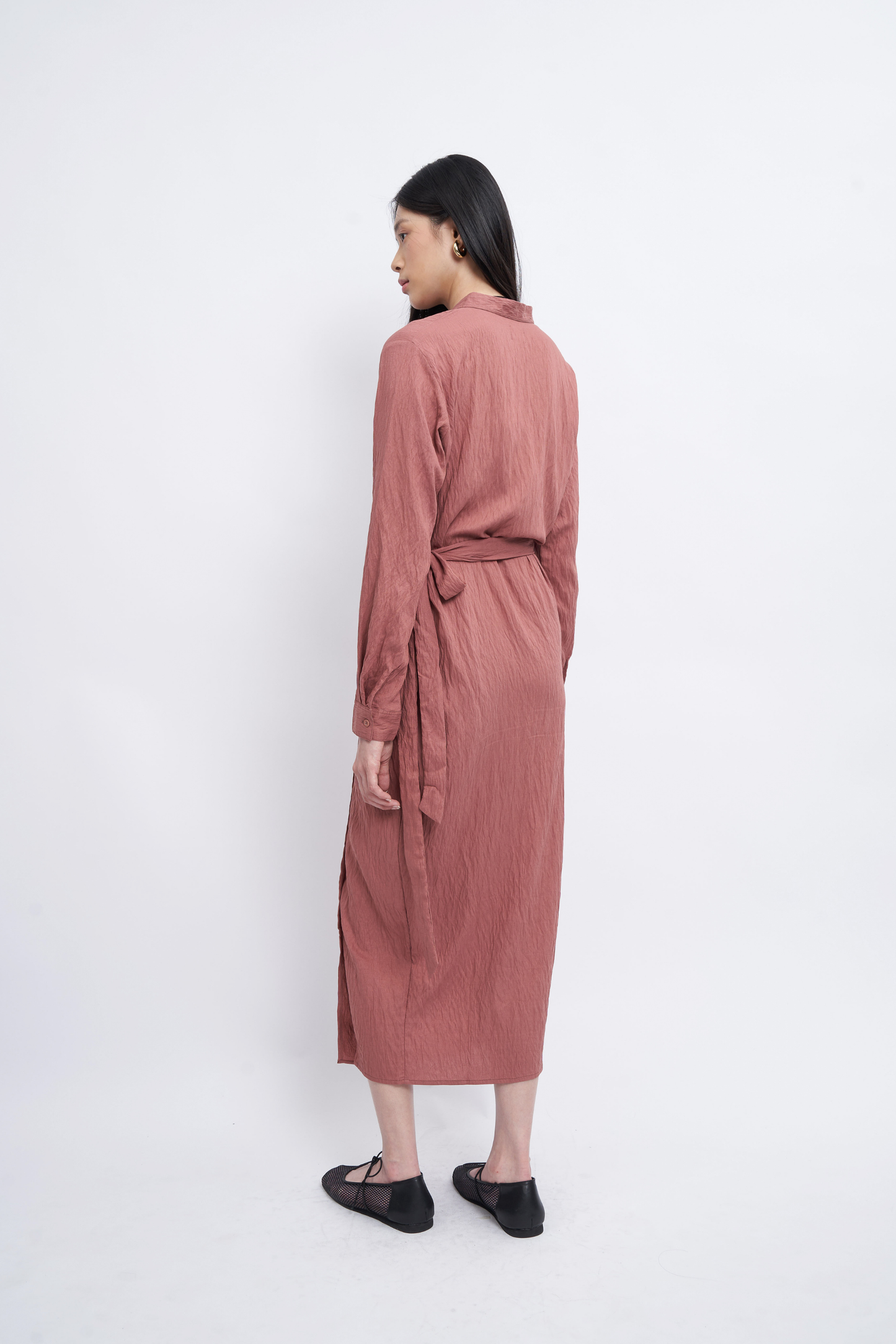 Sada Crinkle Dress - Brown