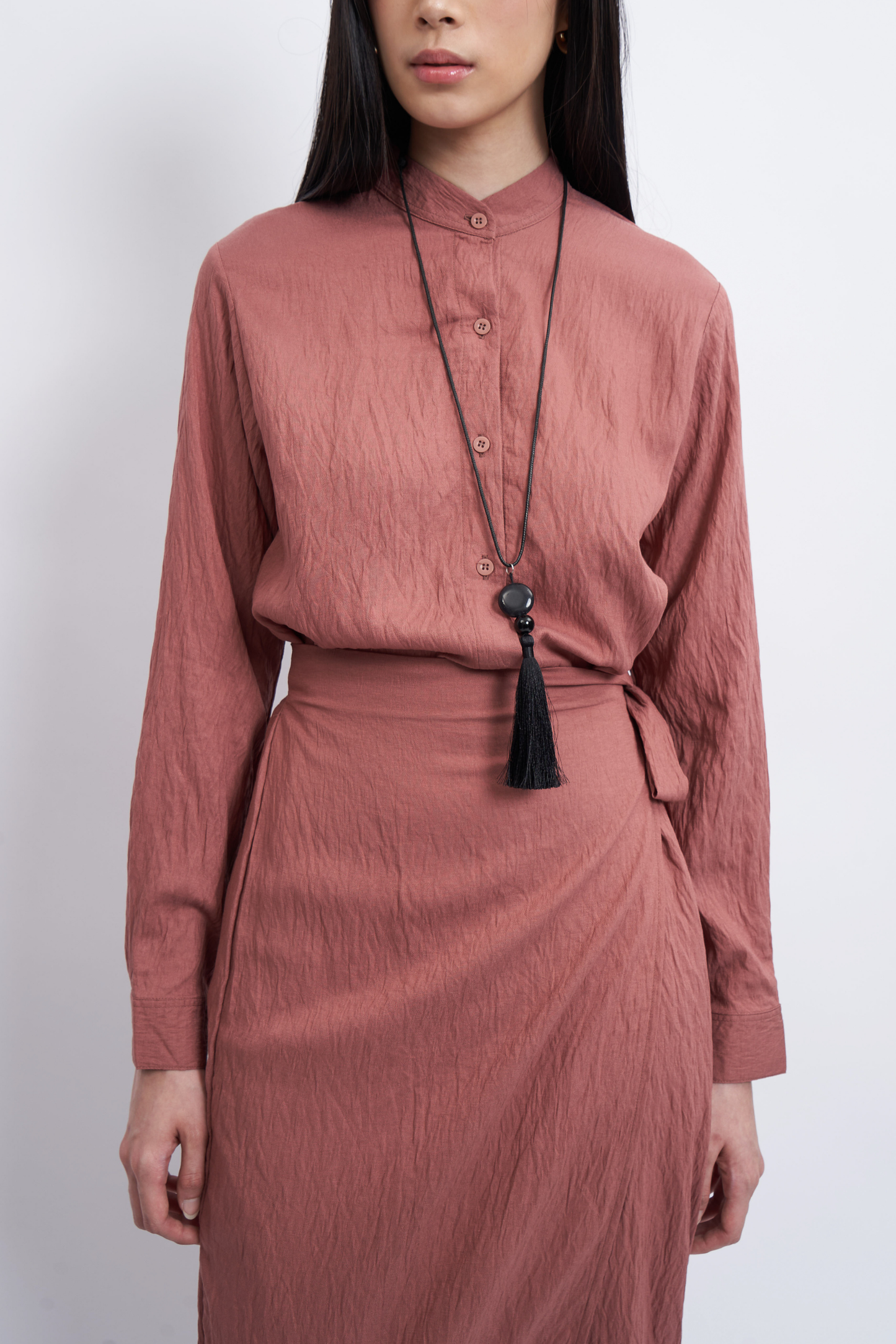 Sada Crinkle Dress - Brown