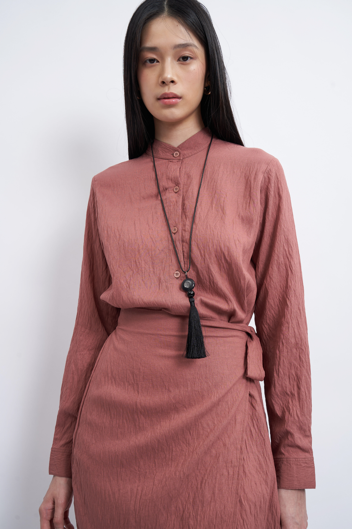 Sada Crinkle Dress - Brown