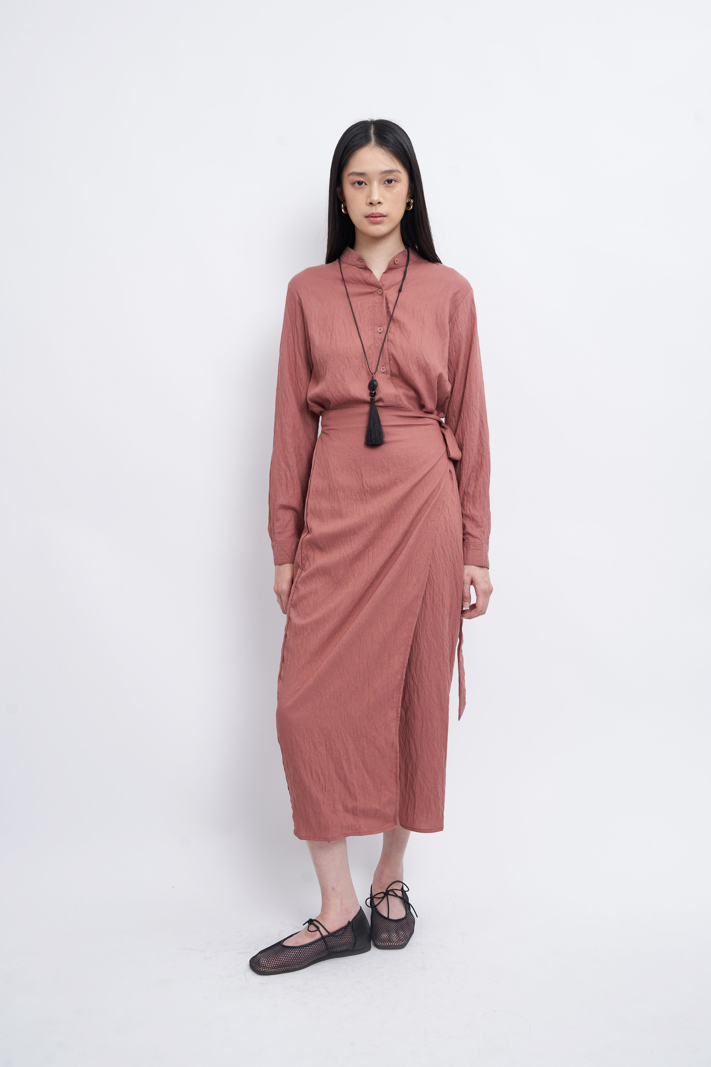 Sada Crinkle Dress - Brown
