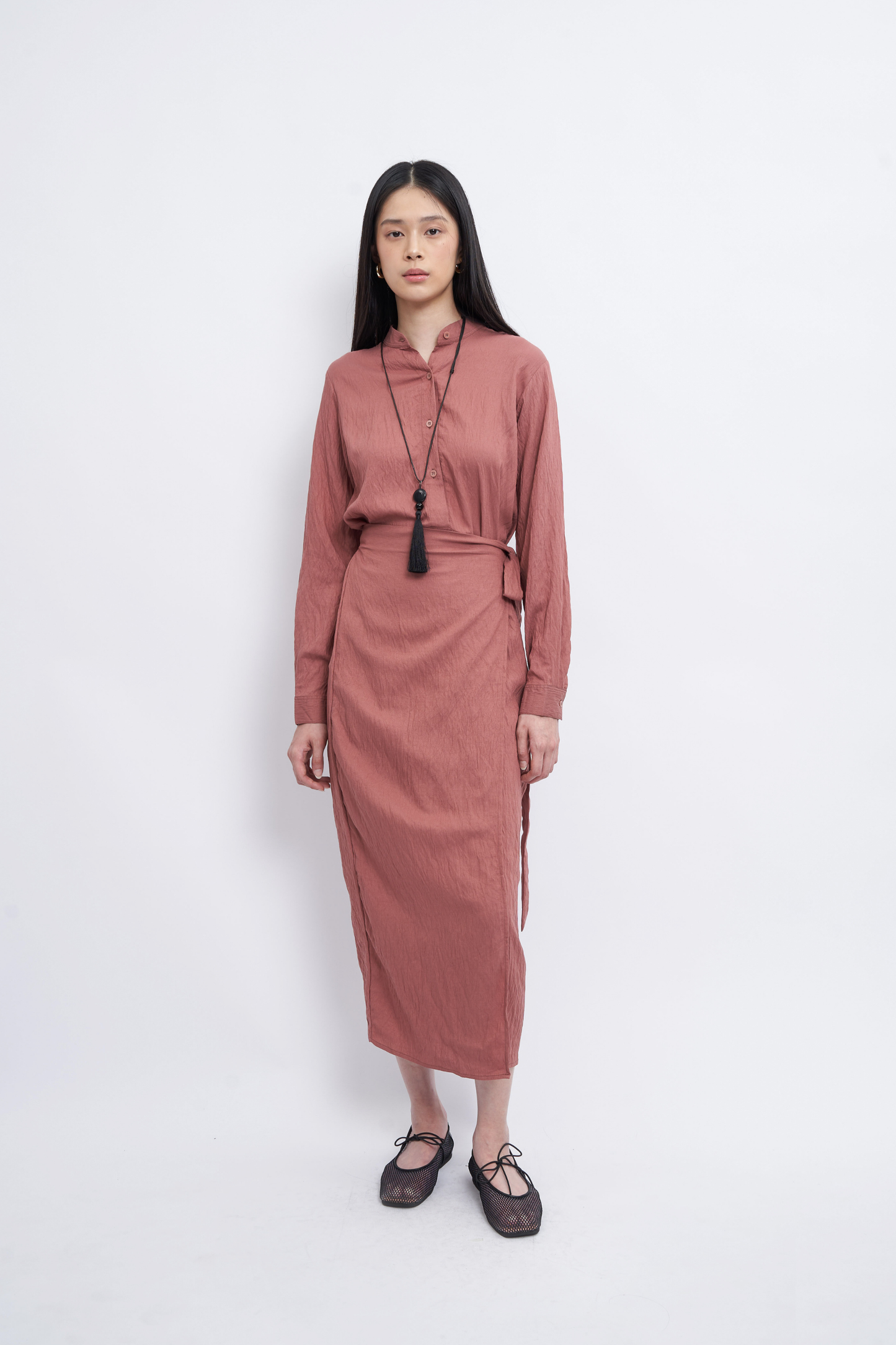Sada Crinkle Dress - Brown