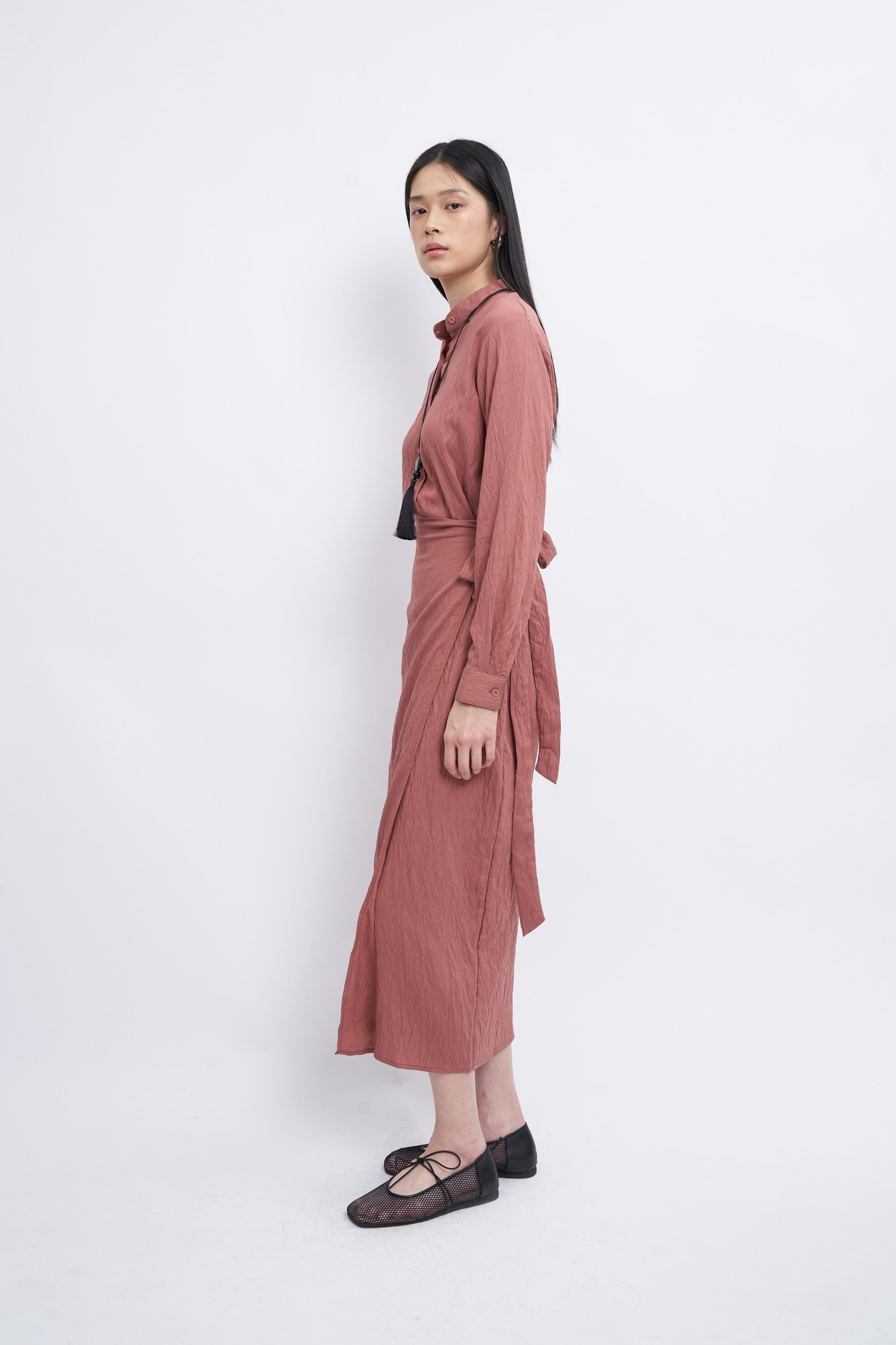 Sada Crinkle Dress - Brown