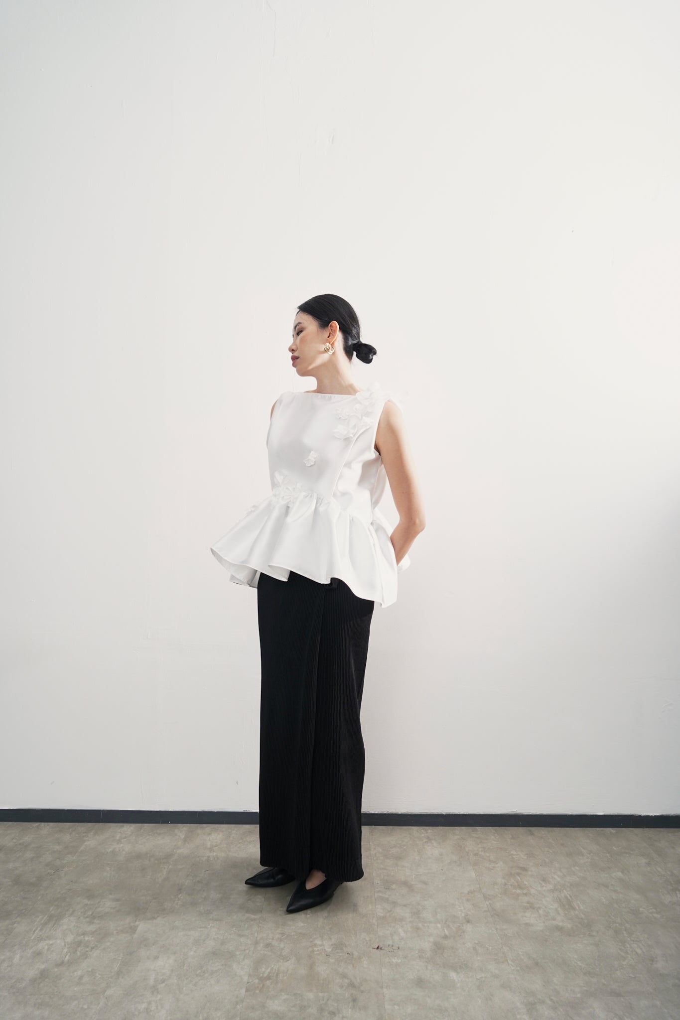 Adena Top - Embellished Broken White