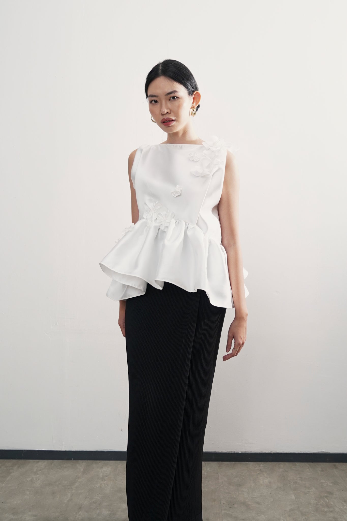 Adena Top - Embellished Broken White