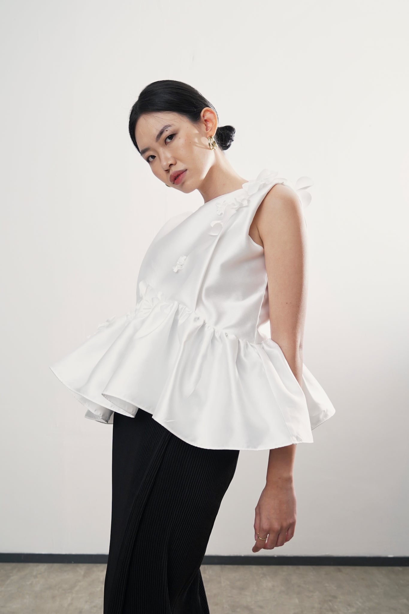 Adena Top - Embellished Broken White