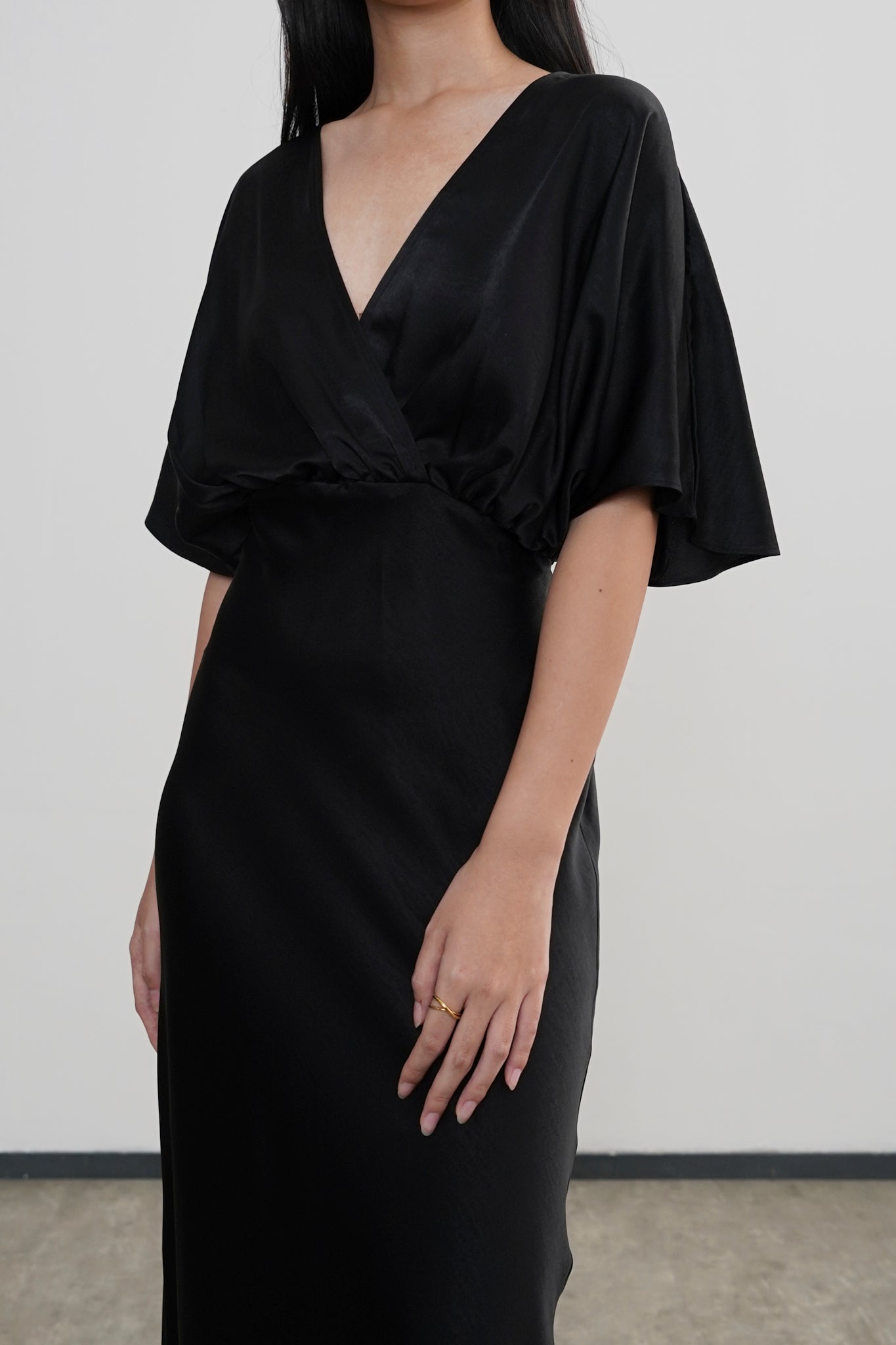 Midi-Length Lily Dress - Black