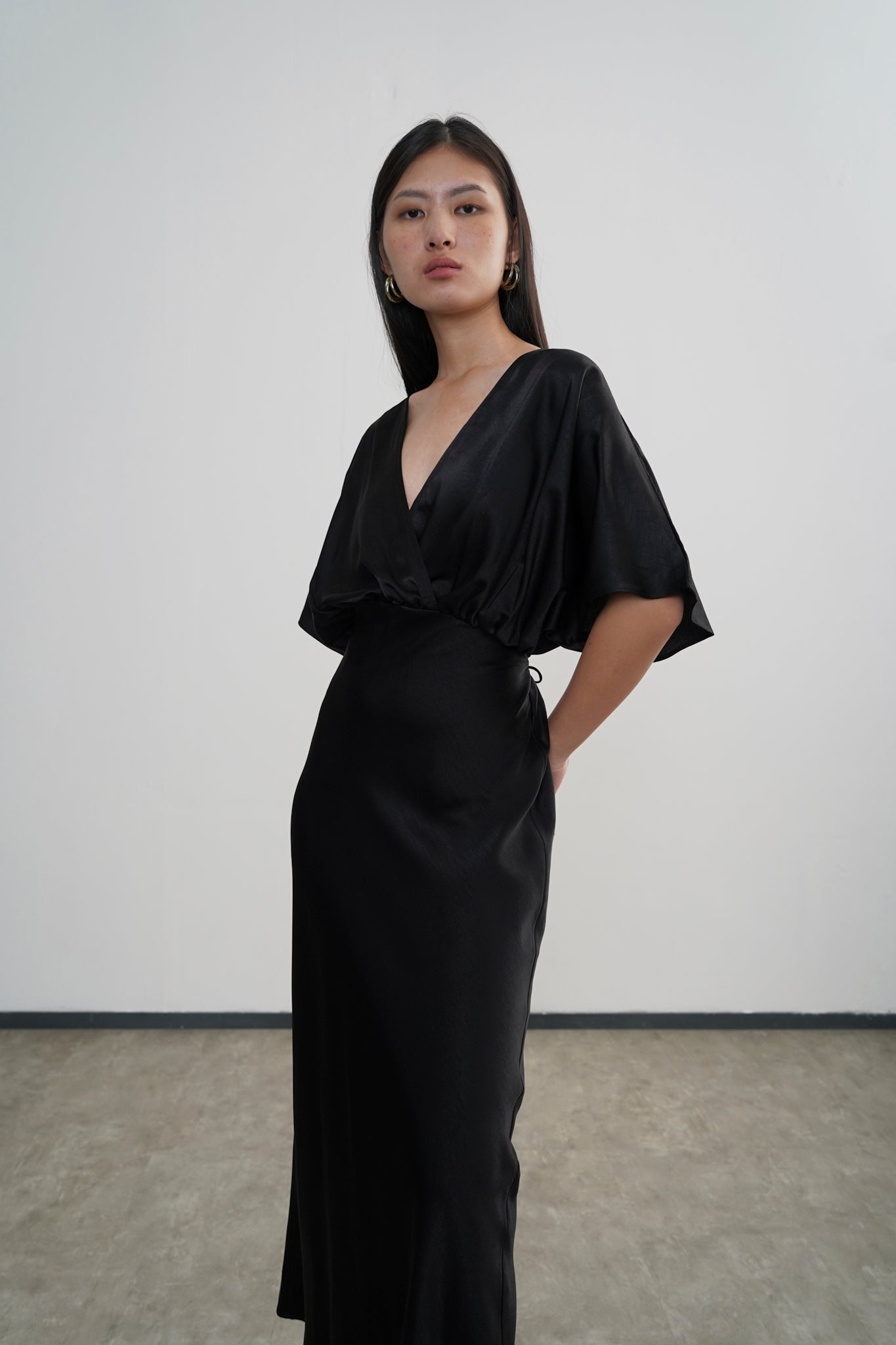 Midi-Length Lily Dress - Black