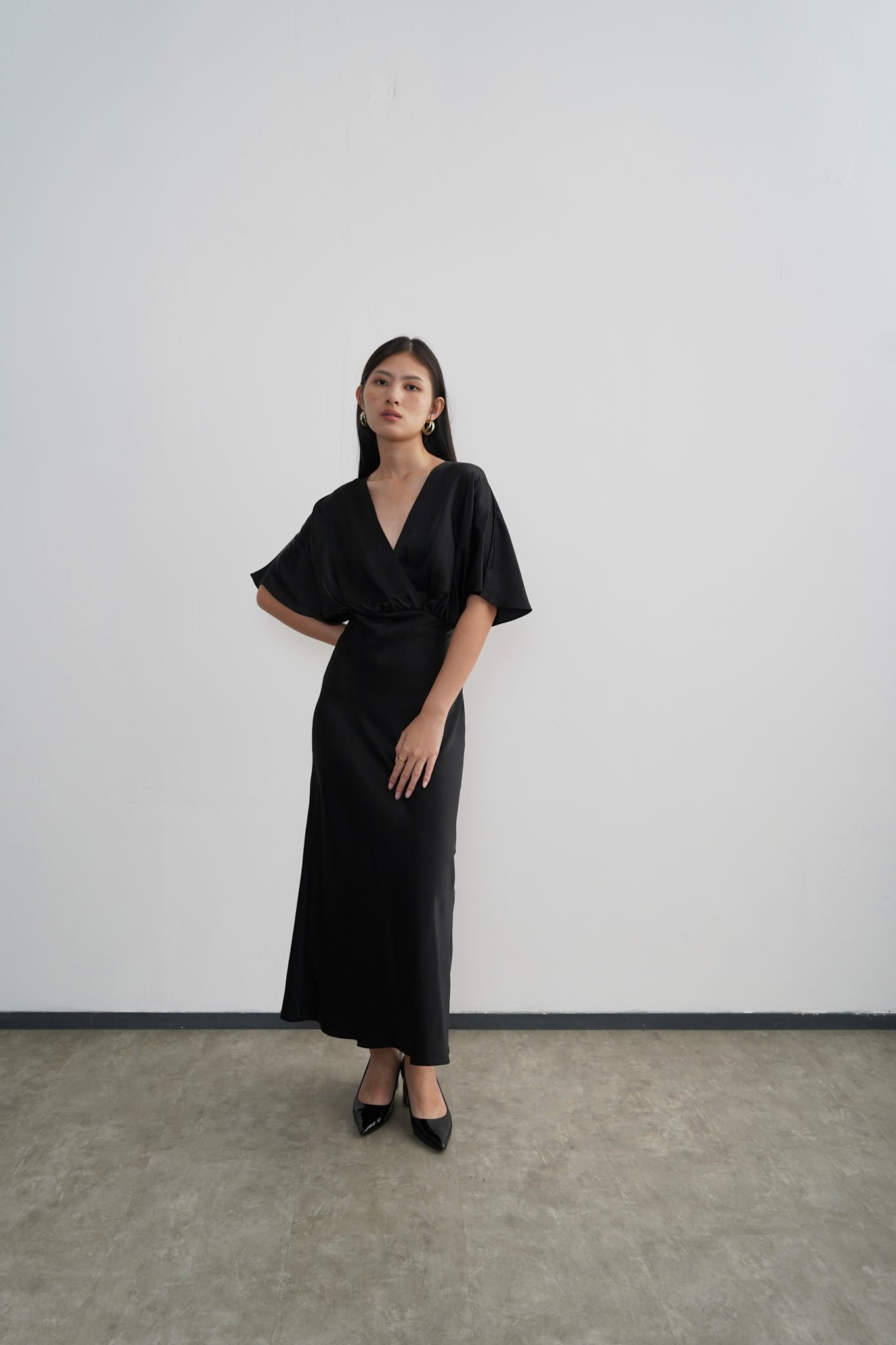 Midi-Length Lily Dress - Black