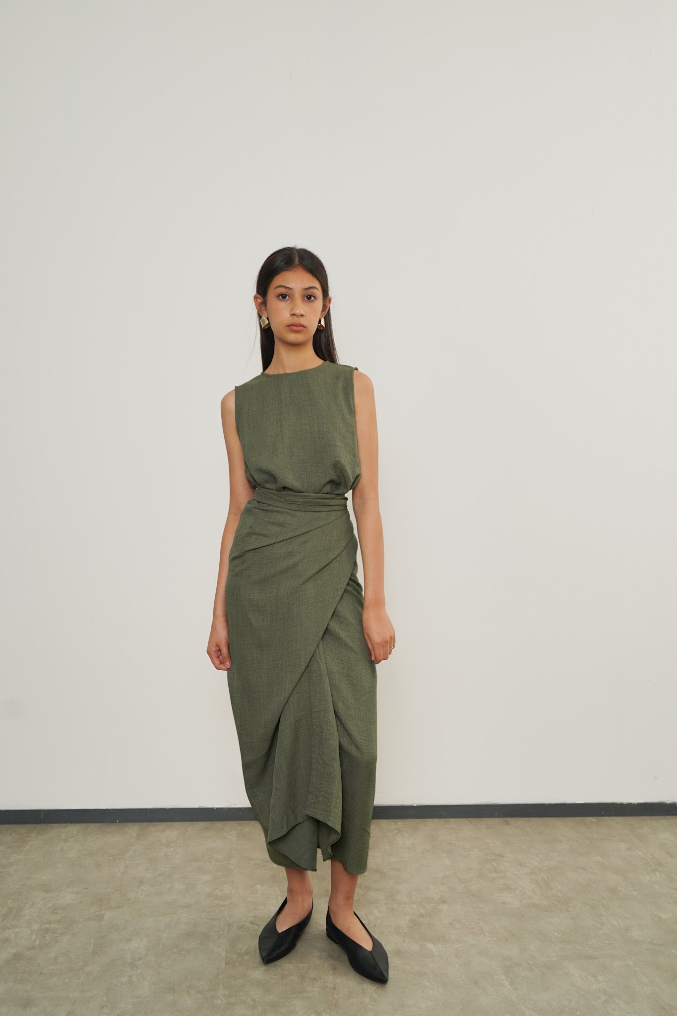 Eleya Dress - Moss Green