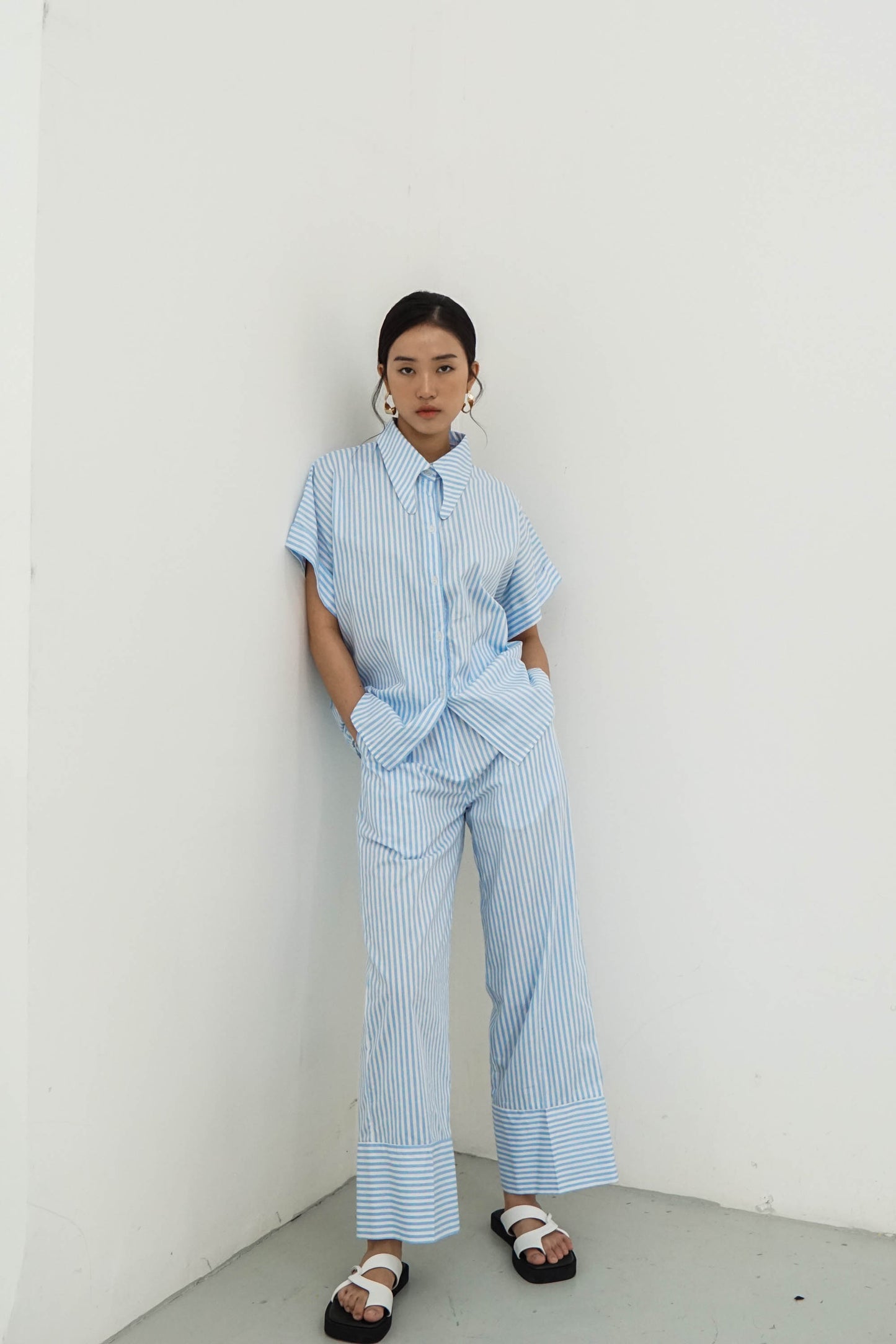 DEFECT SALE Flint Shirt - Blue Stripes