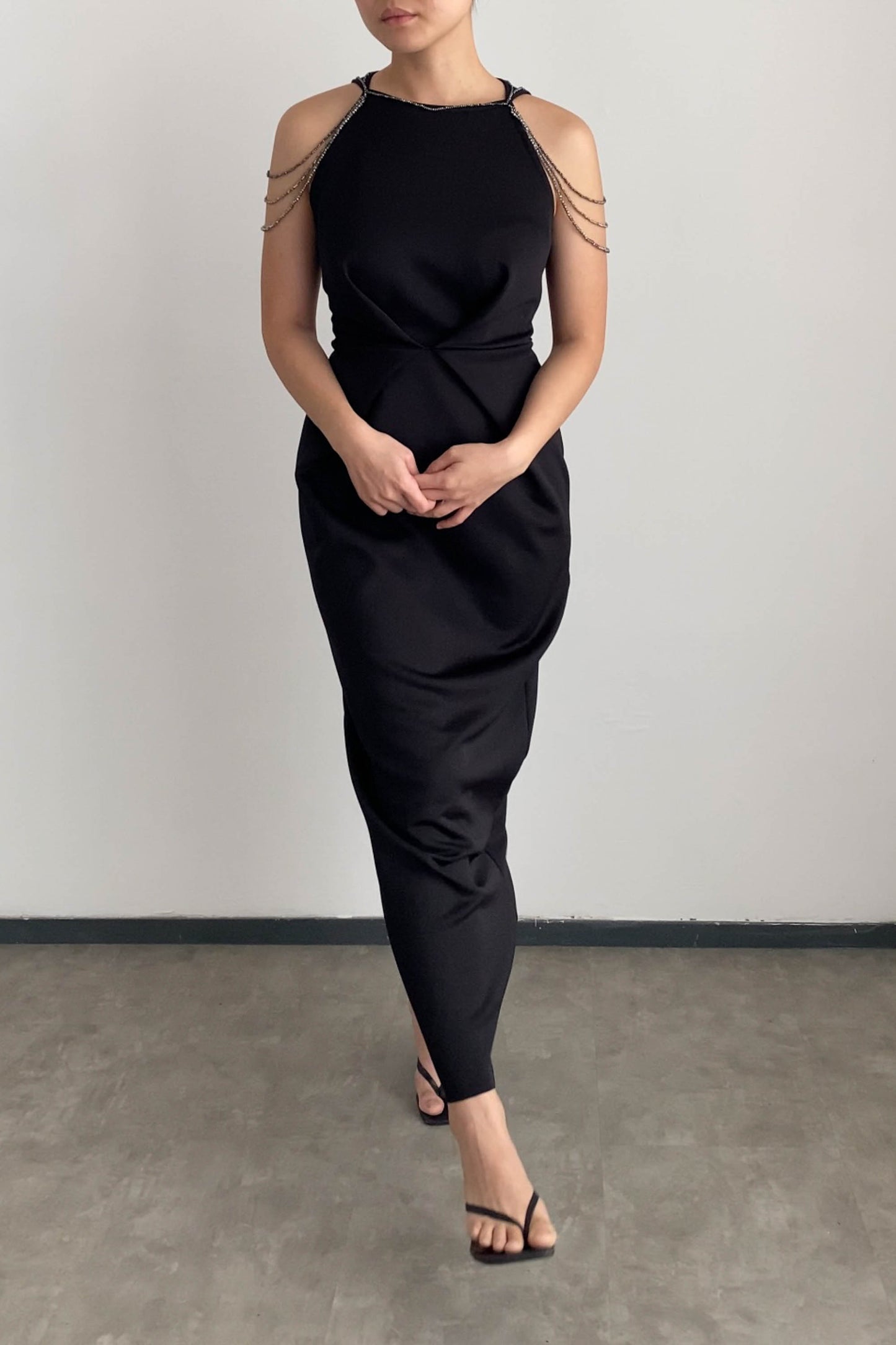 Amelie Dress w Beads - Black