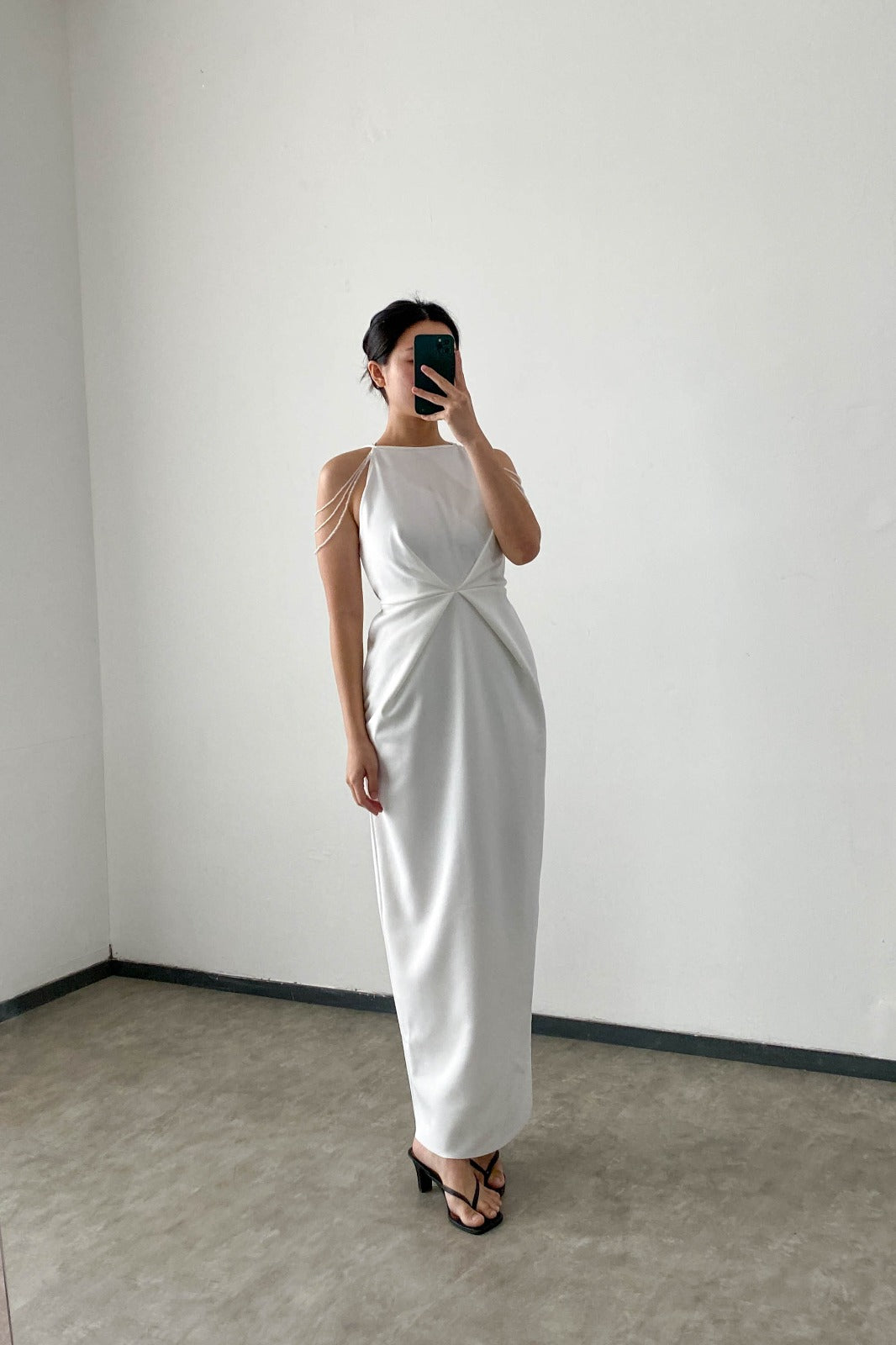 Amelie Dress w Beads - Broken White