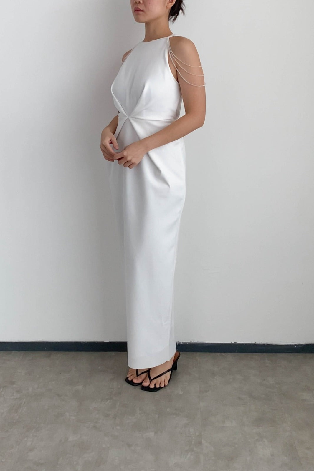 Amelie Dress w Beads - Broken White