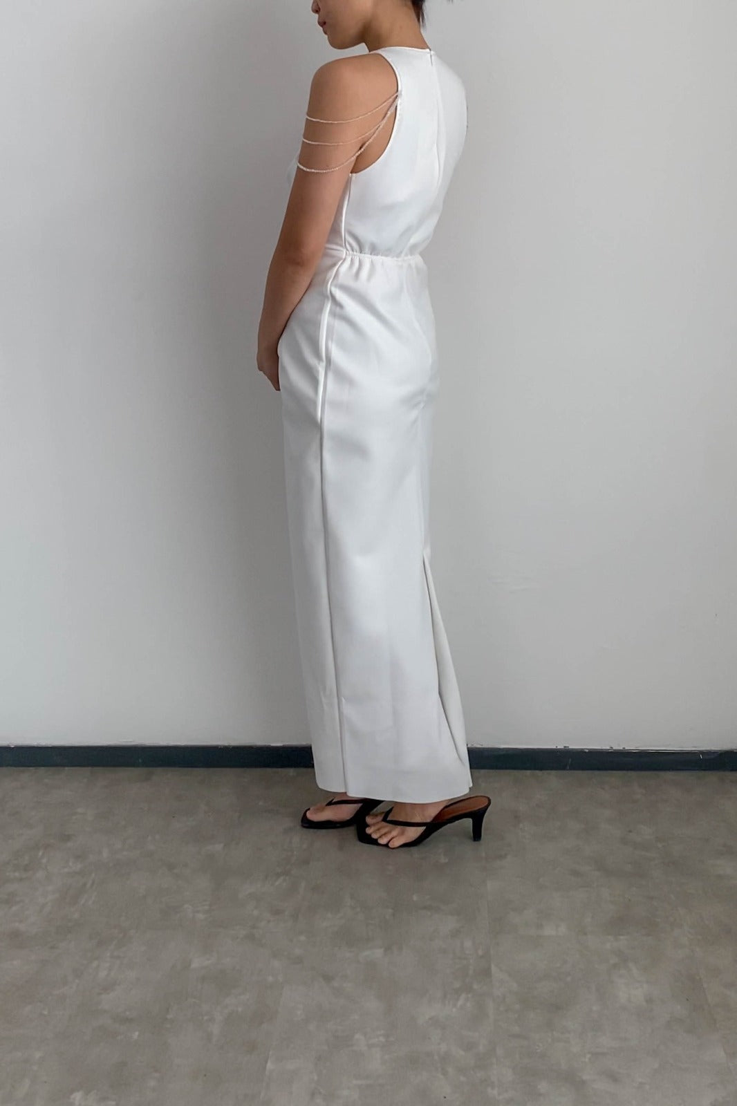 Amelie Dress w Beads - Broken White