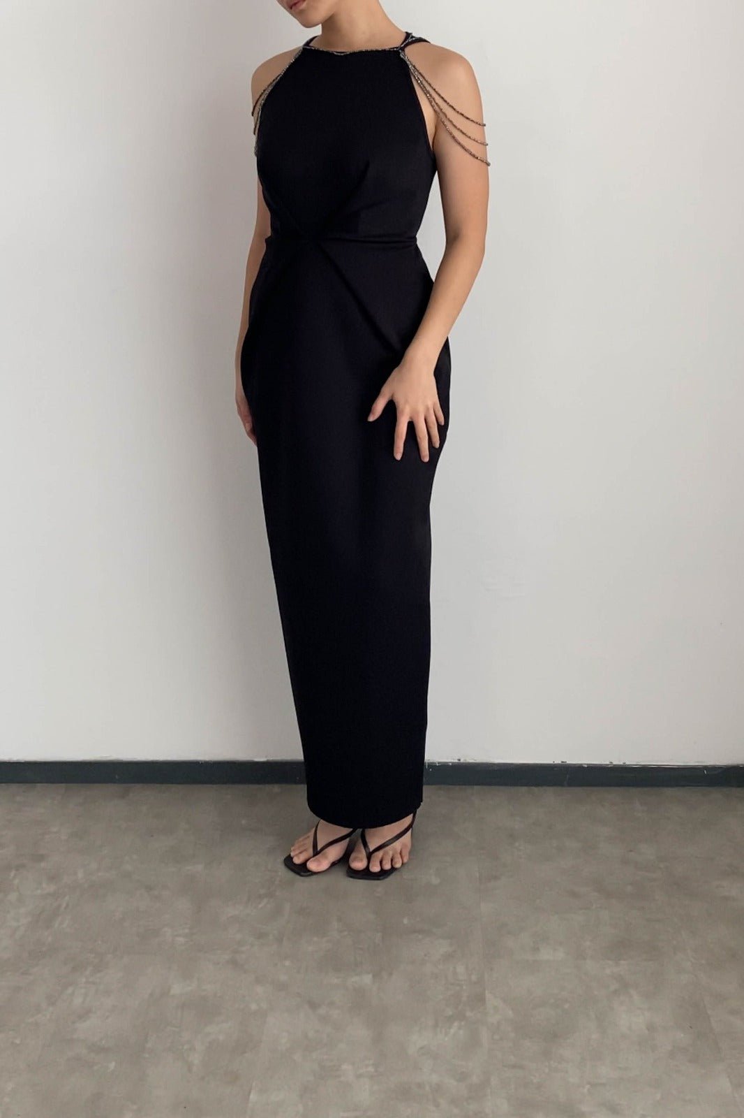 Amelie Dress w Beads - Black