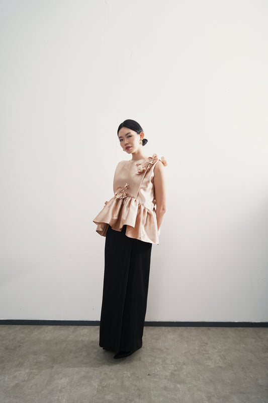 Adena Top - Embellished Champagne