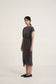 Akina Dress in Loose Linen - Dark Grey