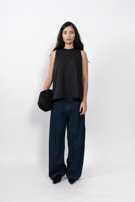 Bryce Top - Black Stripes