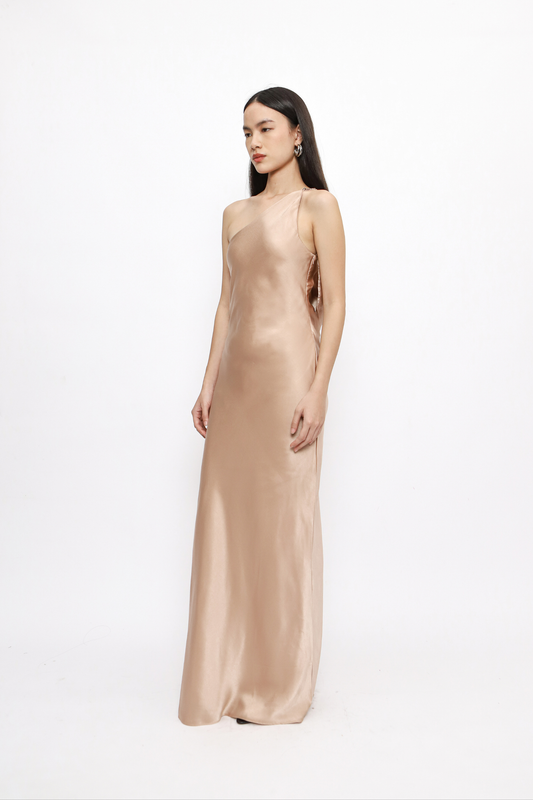 (PO) Celie Dress w Beads - Champagne