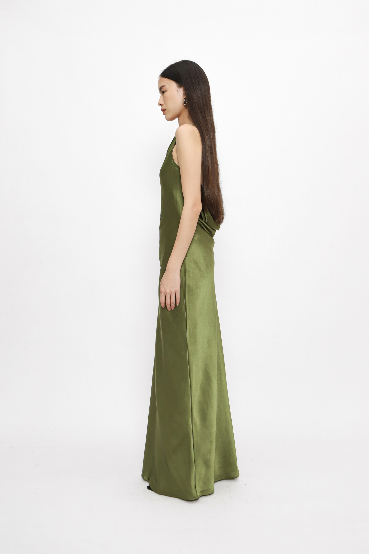 (PO) Celie Dress w Beads - Moss Green