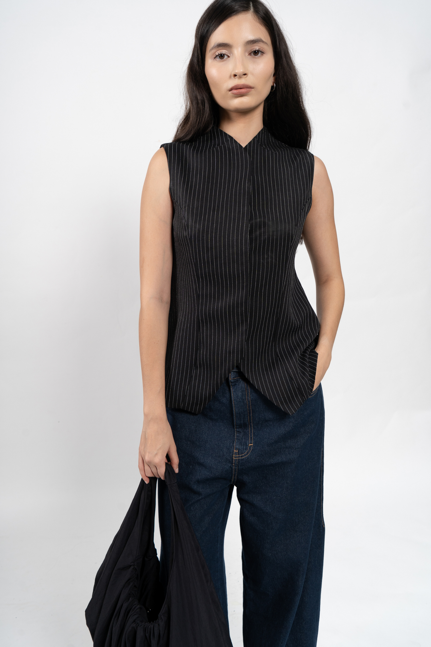 Vanka Vest - Black Stripes