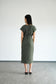 Akina Dress in Loose Linen - Moss Green