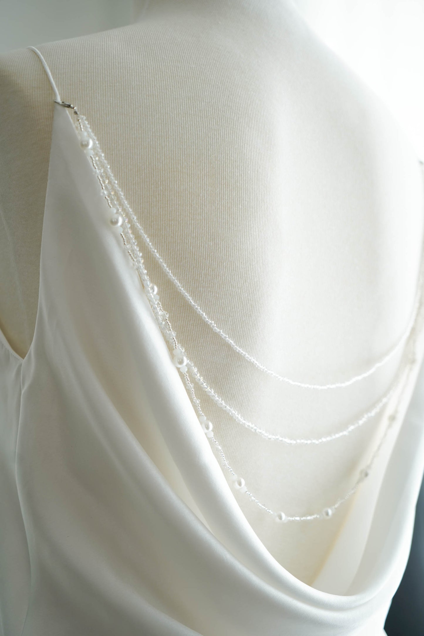 Esme Dress w Beads - Broken White