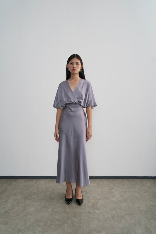 Midi Length Lily Dress - Ash Grey