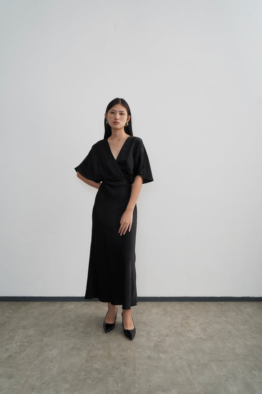 Midi Length Lily Dress - Black