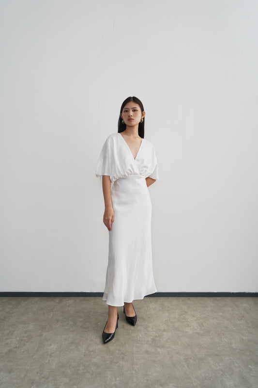 Midi Length Lily Dress - Broken White