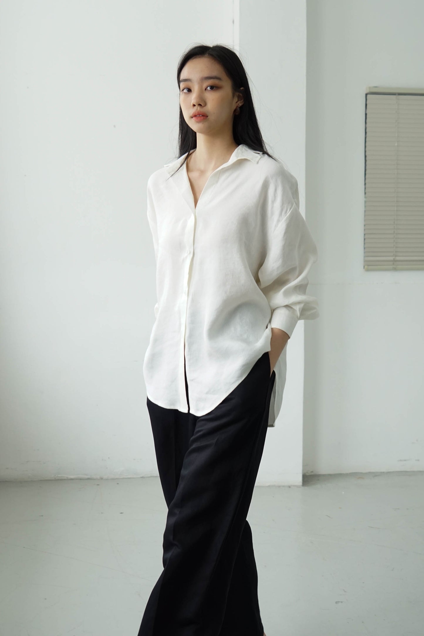 Oversized Linen Shirt - Broken White – Yourpafon