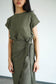 Akina Dress in Loose Linen - Moss Green