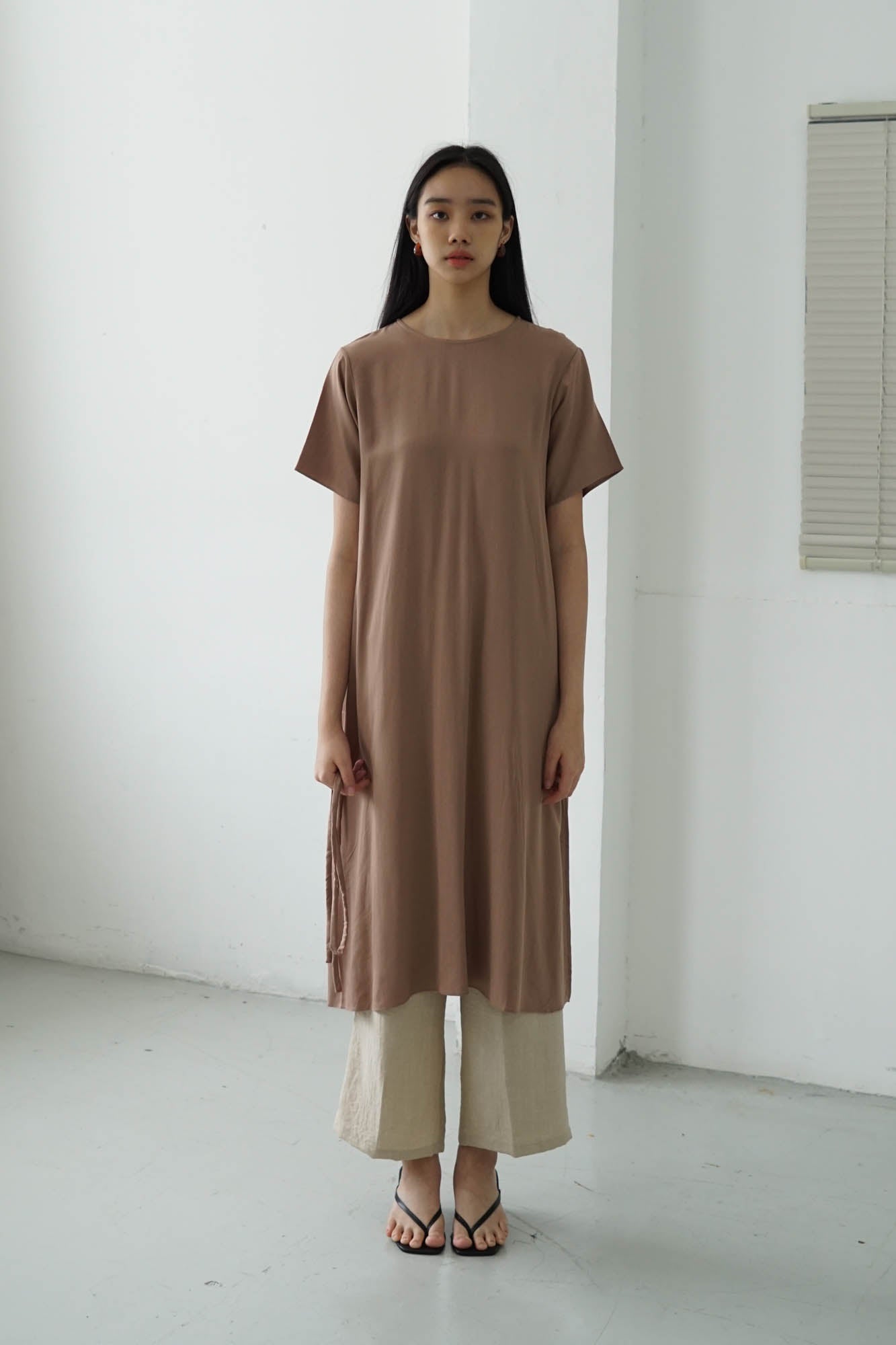 Basic Loose Dress - Brown