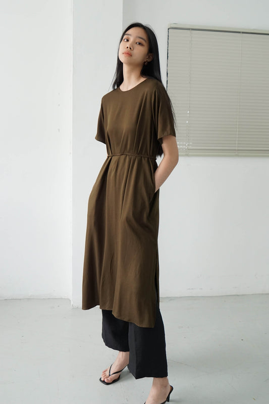 Basic Loose Dress - Olive