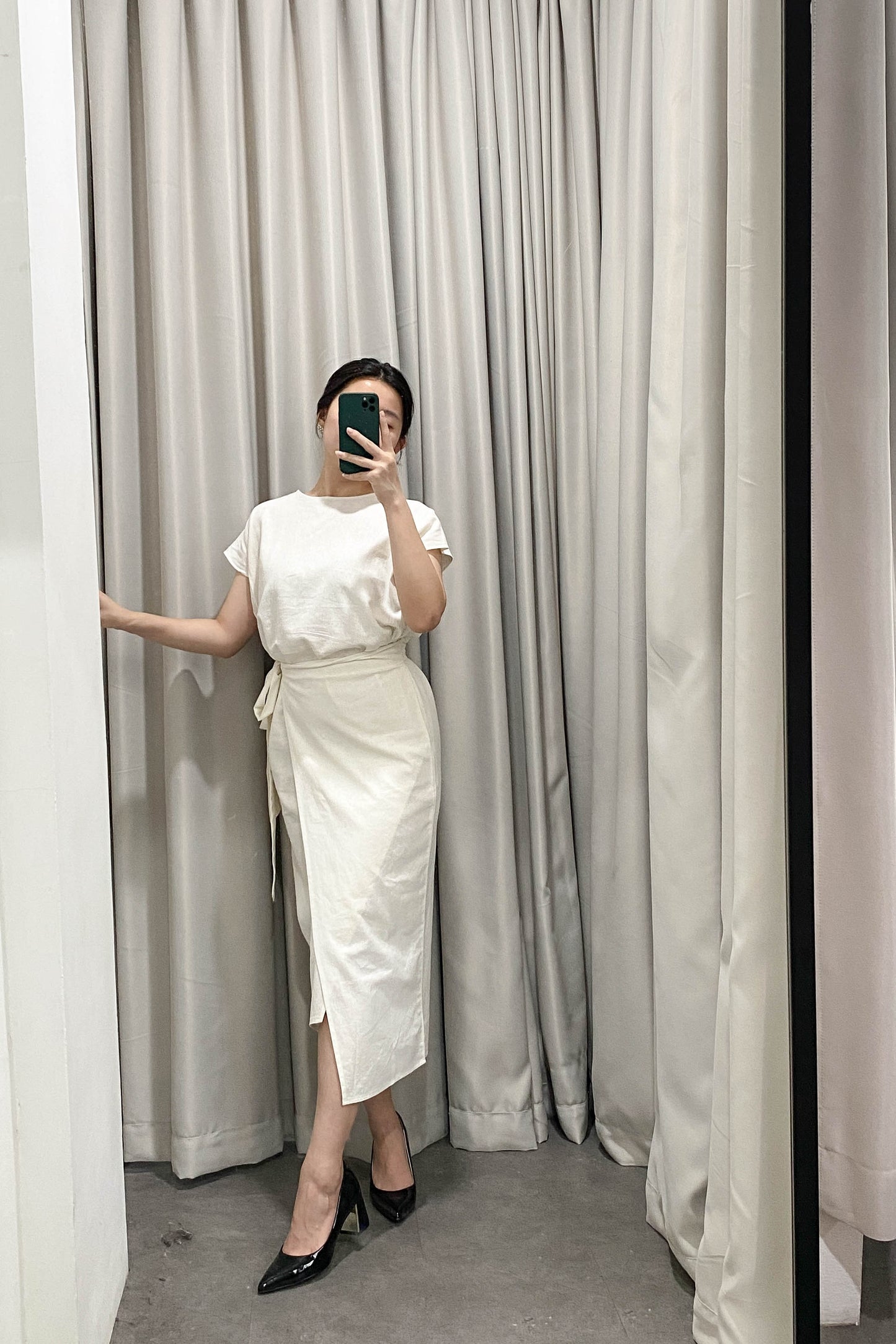Akina Dress - Linen White